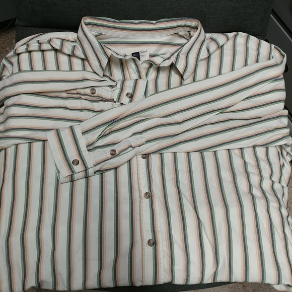 Universal Thread Oversized Fit Womens 100%Cottn Striped Long Sleeve Collar Shirt - Picture 13 of 15